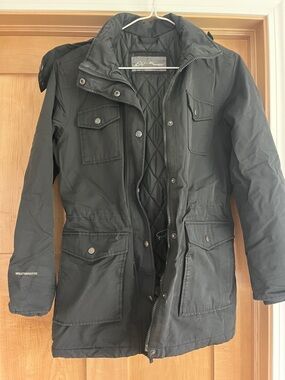 Eddie Bauer Black Quilted Weather-Resistant Parka